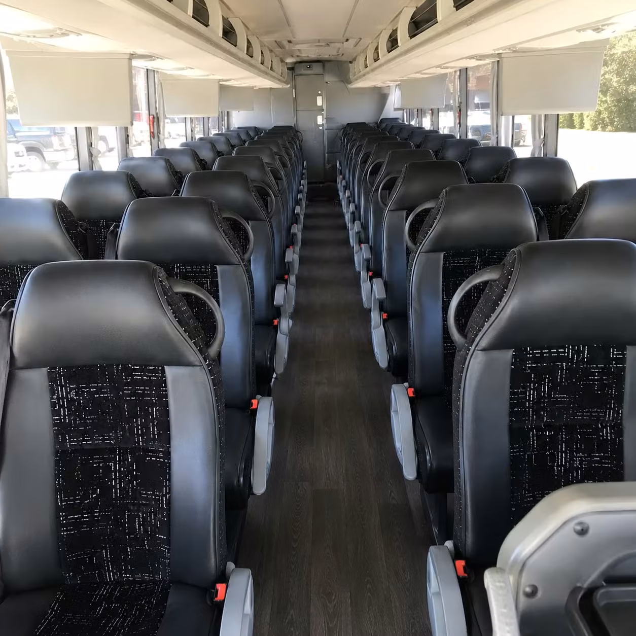 56 passenger charter bus inside